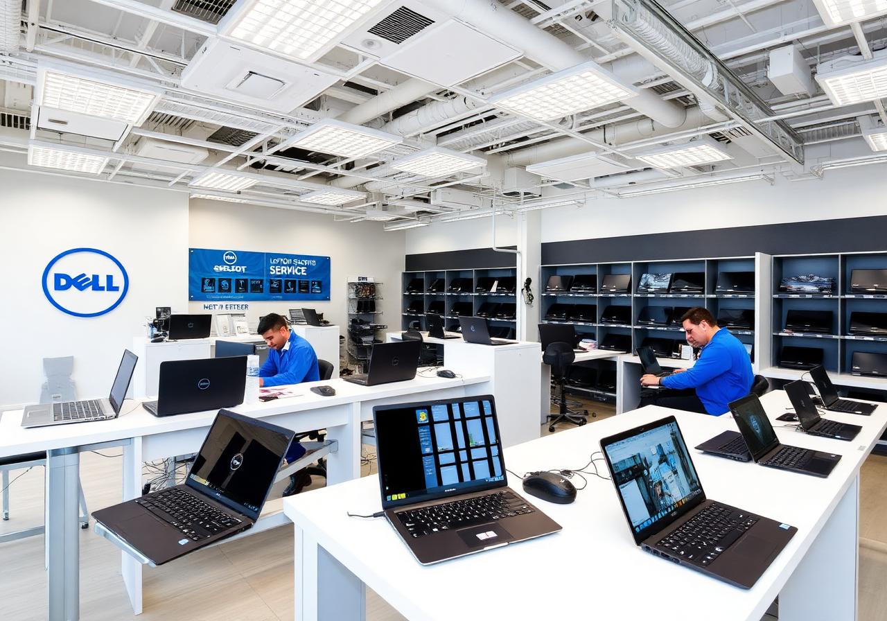 Modern Dell laptop service center interior in Indore
